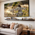 Jesus Protects The Lamb From Wolves Faith Wall Art VIII by Tailored Canvases