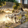Jesus Protects The Lamb From Wolves Faith Wall Art VIII by Tailored Canvases