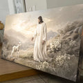 Jesus Protects The Lamb From Wolves Faith Wall Art X by Tailored Canvases