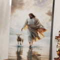 Jesus Protects The Lamb From Wolves Faith Wall Art XIII by Tailored Canvases