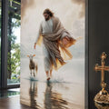 Jesus Protects The Lamb From Wolves Faith Wall Art XIII by Tailored Canvases