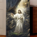 Jesus Protects The Lamb From Wolves Faith Wall Art XV by Tailored Canvases