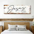 Jesus The Name Above All Names - Philippians 2:9 Faith Sign II by Tailored Canvases
