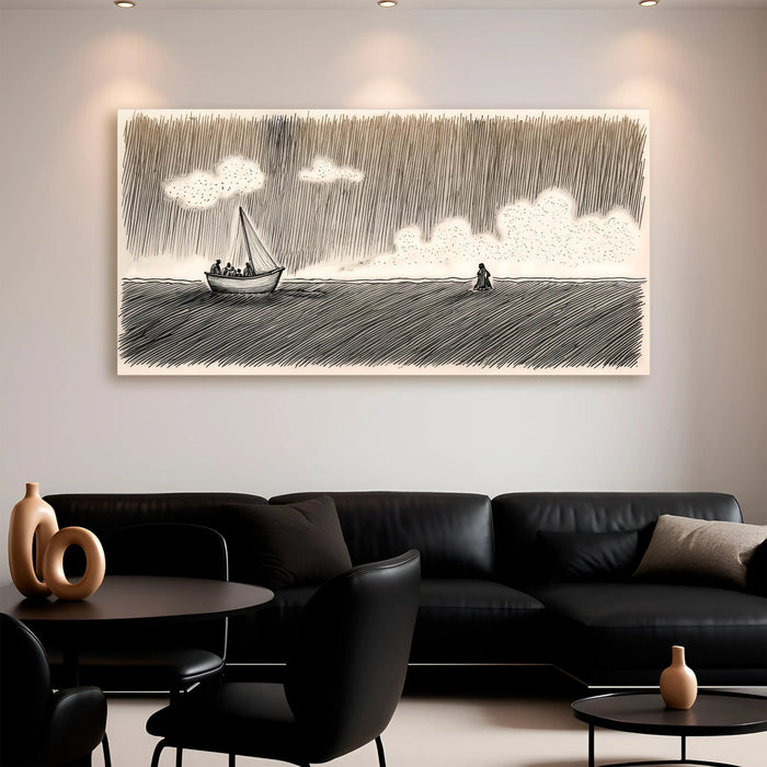 Jesus Walking On Water Faith Wall Art V by Tailored Canvases