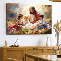 Jesus With Children Faith Wall Art II by Tailored Canvases