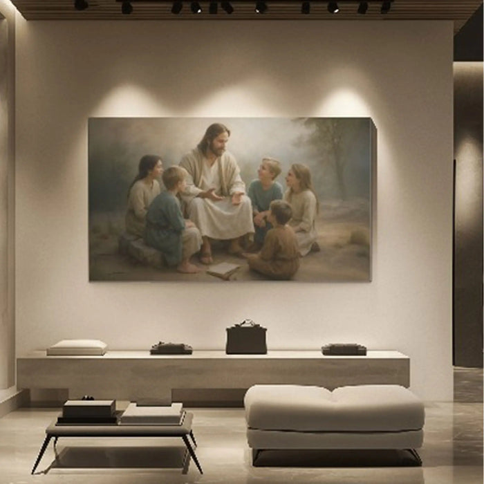 Jesus with Children Faith Wall Art III by Tailored Canvases