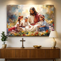 Jesus With Children Faith Wall Art IX by Tailored Canvases
