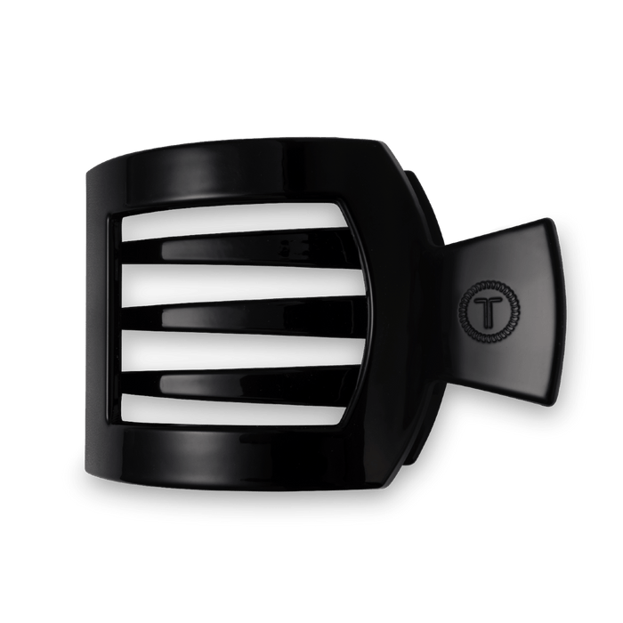 Jet Black Large Flat Square Hair Clip by TELETIES