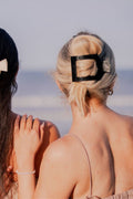 Jet Black Large Flat Square Hair Clip by TELETIES
