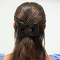 Jet Black Medium Flat Rectangle Hair Clip by TELETIES