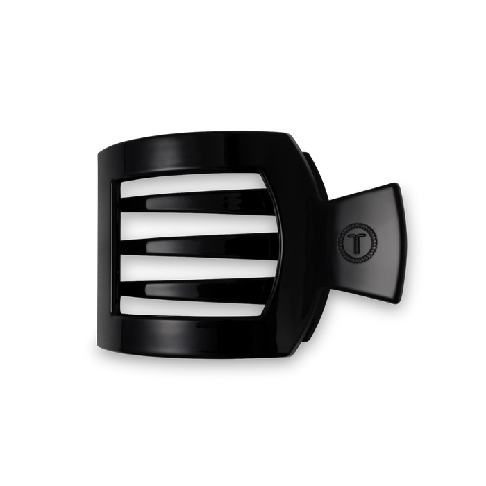 Jet Black Medium Flat Square Hair Clip by TELETIES