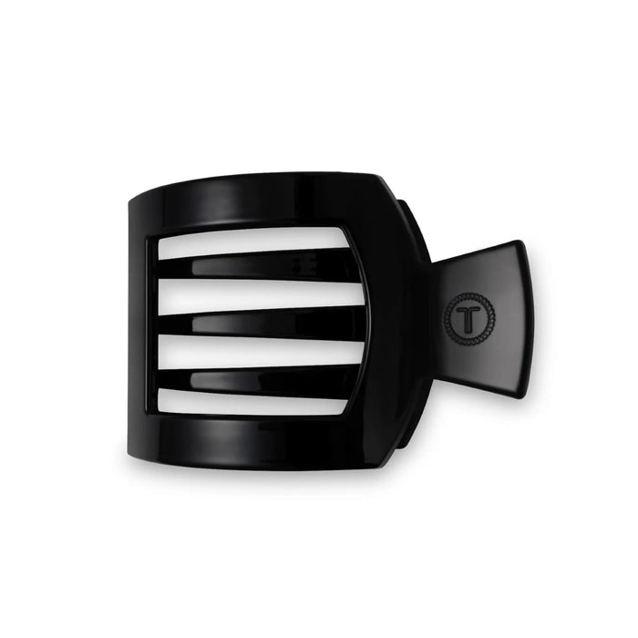 Jet Black Medium Flat Square Hair Clip by TELETIES