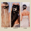 Jet Black Medium Flat Square Hair Clip by TELETIES