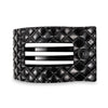 Jet Black Quilted Large Flat Rectangle Hair Clip