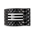 Jet Black Quilted Large Flat Rectangle Hair Clip by TELETIES