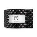 Jet Black Quilted Large Flat Rectangle Hair Clip by TELETIES