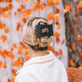 Jet Black Quilted Large Flat Rectangle Hair Clip by TELETIES
