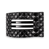Jet Black Quilted Large Flat Rectangle Hair Clip