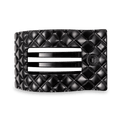 Jet Black Quilted Large Flat Rectangle Hair Clip by TELETIES