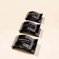 Jet Black Small Flat Rectangle Hair Clip by TELETIES