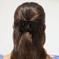 Jet Black Small Flat Rectangle Hair Clip by TELETIES