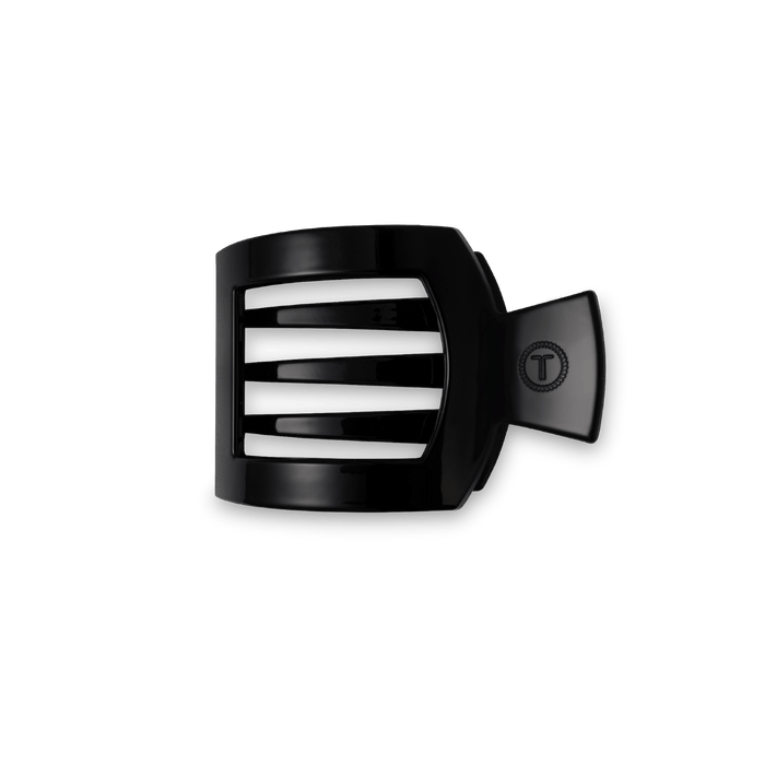 Jet Black Small Flat Square Hair Clip by TELETIES