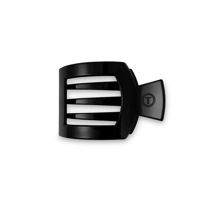 Jet Black Small Flat Square Hair Clip by TELETIES