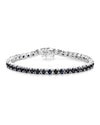 8.36 Ct Round Blue Sapphire Prong Sterling Silver Tennis Bracelet