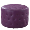 Jimmy Ottoman Button Tufted PU Leather Upholstered Round Pouf by DailySale