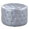 Jimmy Ottoman Button Tufted PU Leather Upholstered Round Pouf by DailySale