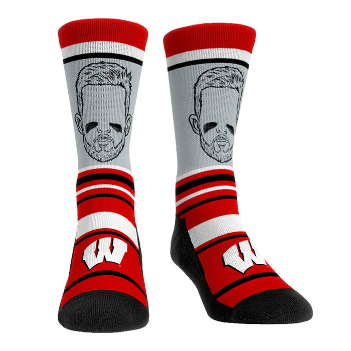 JJ Watt - Wisconsin Badgers - Superstar Stripes by Rock 'Em Socks