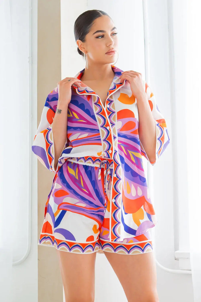 Joanna Short Set - Orange by Fasheabe