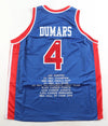 Joe Dumars Signed Detroit Pistons Jersey Career Highlights JSA COA XL