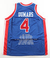 Joe Dumars Signed Detroit Pistons Jersey Career Highlights JSA COA XL