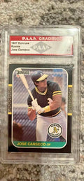 Jose Canseco 1987 Donruss Rookie Oakland Athletics MLB Card PAAS 8.5 by Price Is Right Miami