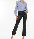 Judith High Rise Faux Leather Skinny Straight - Black by Boutique 23