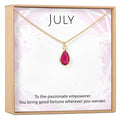 July Birthstone / Ruby Crystal Charm Necklace by Dear Ava