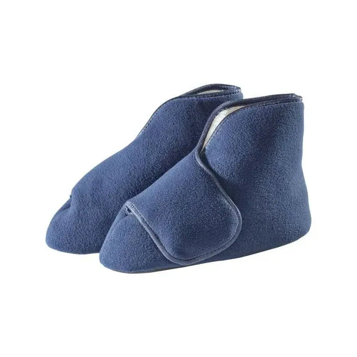 Unisex Extra Wide Fleece Booties / Slippers for Swollen Feet (Navy, Size Large) by Pasteur Pharmacy