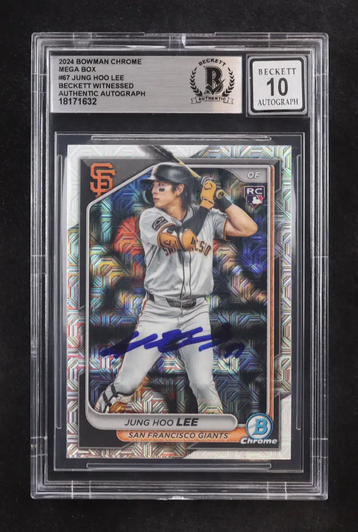 Jung Hoo Lee Signed 2024 Bowman Chrome Mega Box #67 RC (BGS | Autograph Graded BGS 10) Rookie Card | Autograph Graded BGS 10 | Beckett Witnessed by Price Is Right Miami