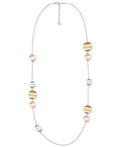 Alfani Tri-Tone Rippled Disk Station Necklace, 40 + 2 Extender by Vanessa Jane