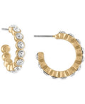 Rachel Rachel Roy Gold-Tone Small Pave Hoop Earrings, 1inch by Vanessa Jane