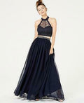 Sequin Hearts Juniors 2-Pc. Glitter Crochet Gown by Vanessa Jane