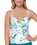 Raisins Juniors Printed Aloha Nights Moonshadow Underwire Tankini Top, Medium by Vanessa Jane