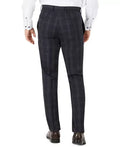 Tallia Mens Slim-Fit Navy Plaid Wool Dress Pants, Size 34X30 by Vanessa Jane