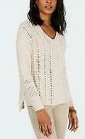 Style and Co V-Neck Pointelle Sweater, Size Large by Vanessa Jane