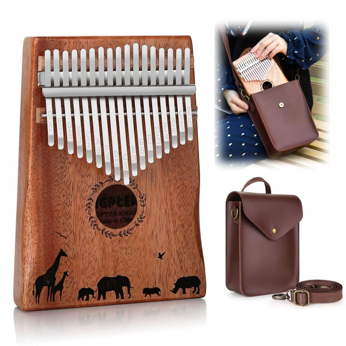 Kalimba 17 Keys Thumb Piano with Tuning Hammer and Bag by DailySale