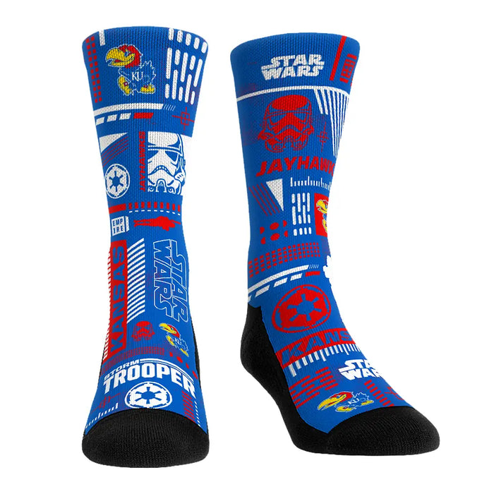 Kansas Jayhawks - Star Wars - Stormtrooper Pattern by Rock 'Em Socks