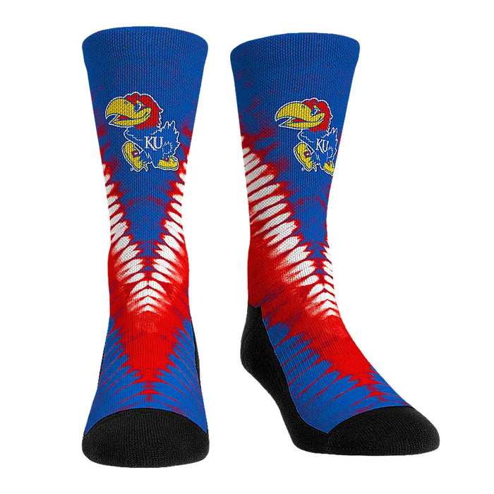 Kansas Jayhawks - V Shape Tie Dye by Rock 'Em Socks