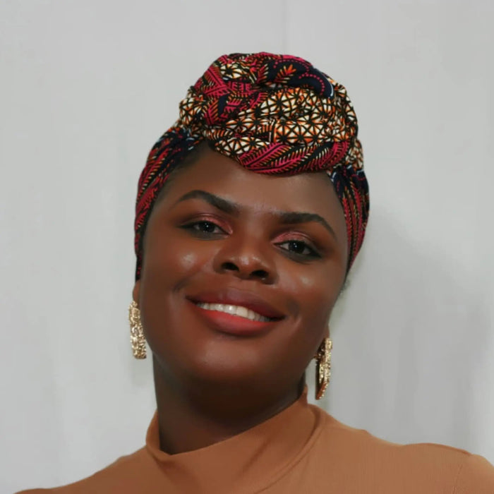 Kente African Head Wraps (Brown & Red) by Duma Mbili LLC