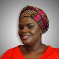Kente African Head Wraps (Brown & Red) by Duma Mbili LLC